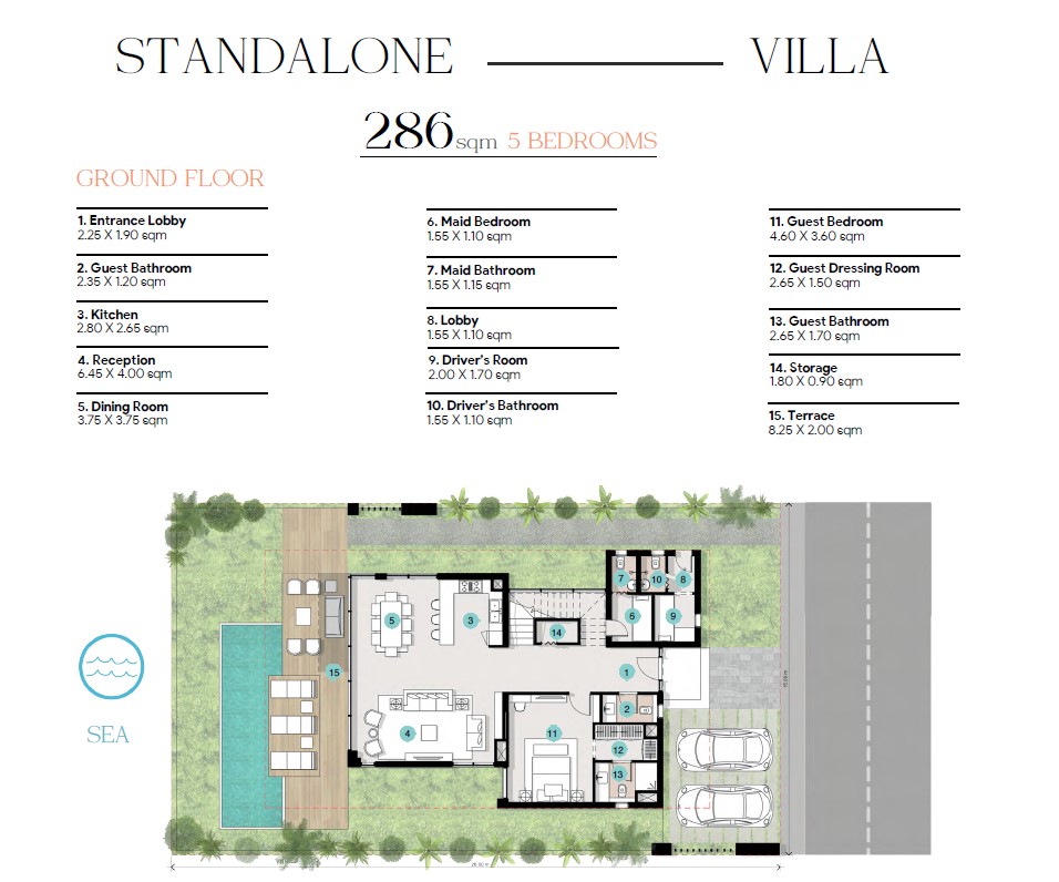 Floor plan for villa at Azha North Coast
