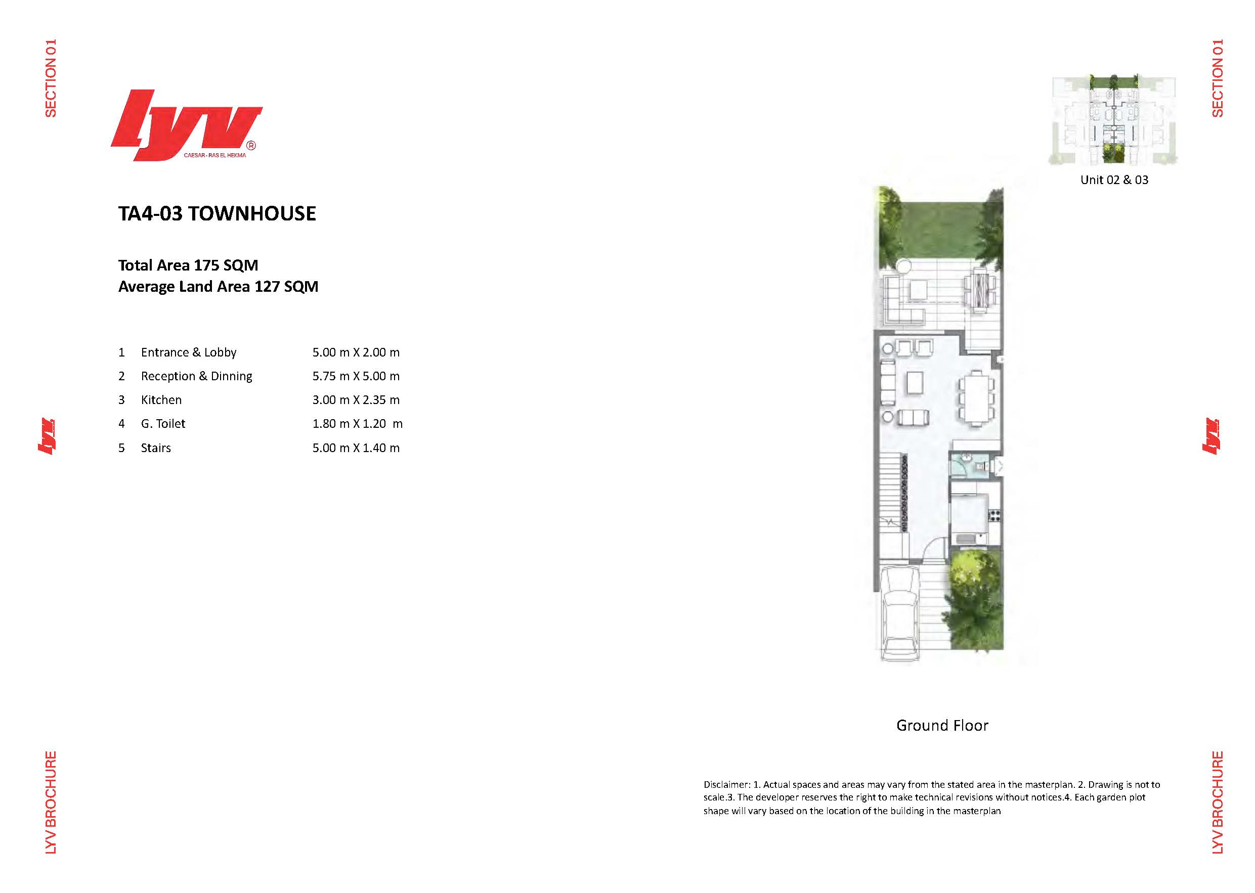 Floor plan for townhouse at Lyv Caesar - Ras El Hekma