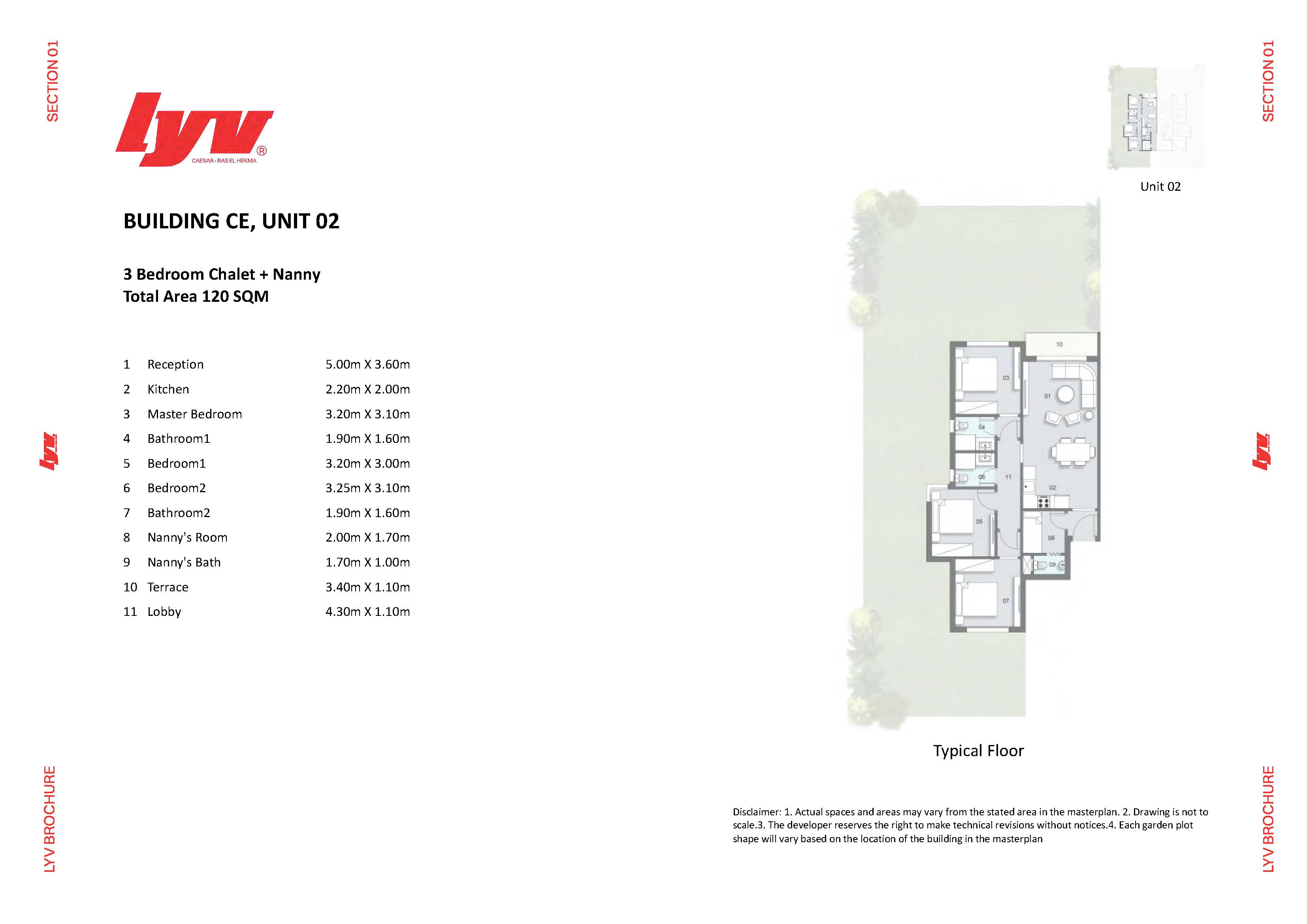 Floor plan for chalet at Lyv Caesar - Ras El Hekma