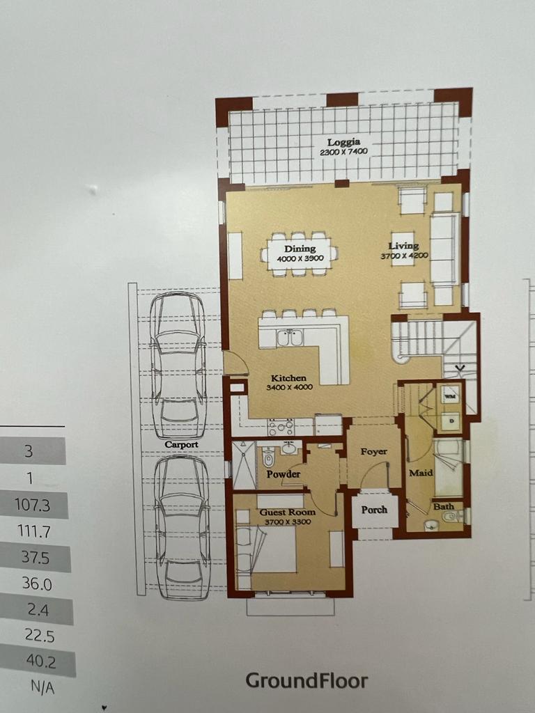 Floor plan for villa at Marassi