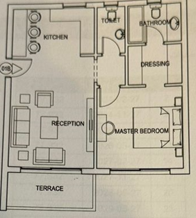 Floor plan for apartment at Sarai