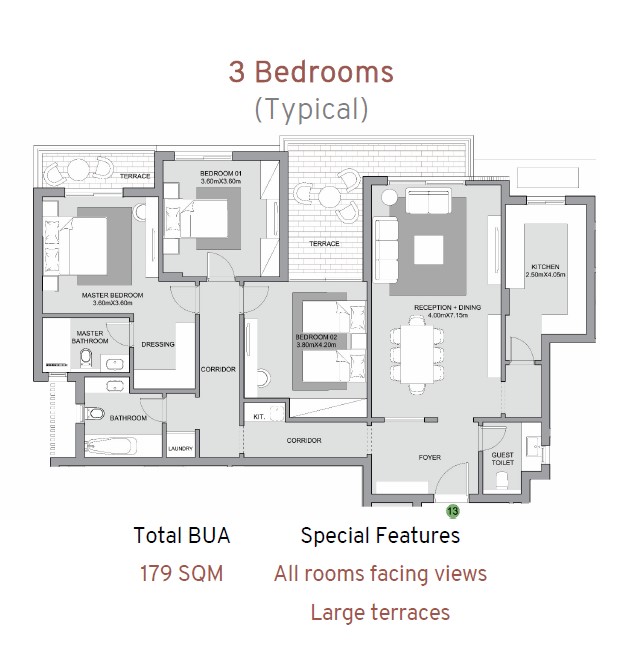 Floor plan for apartment at Estates Residence - Nobu