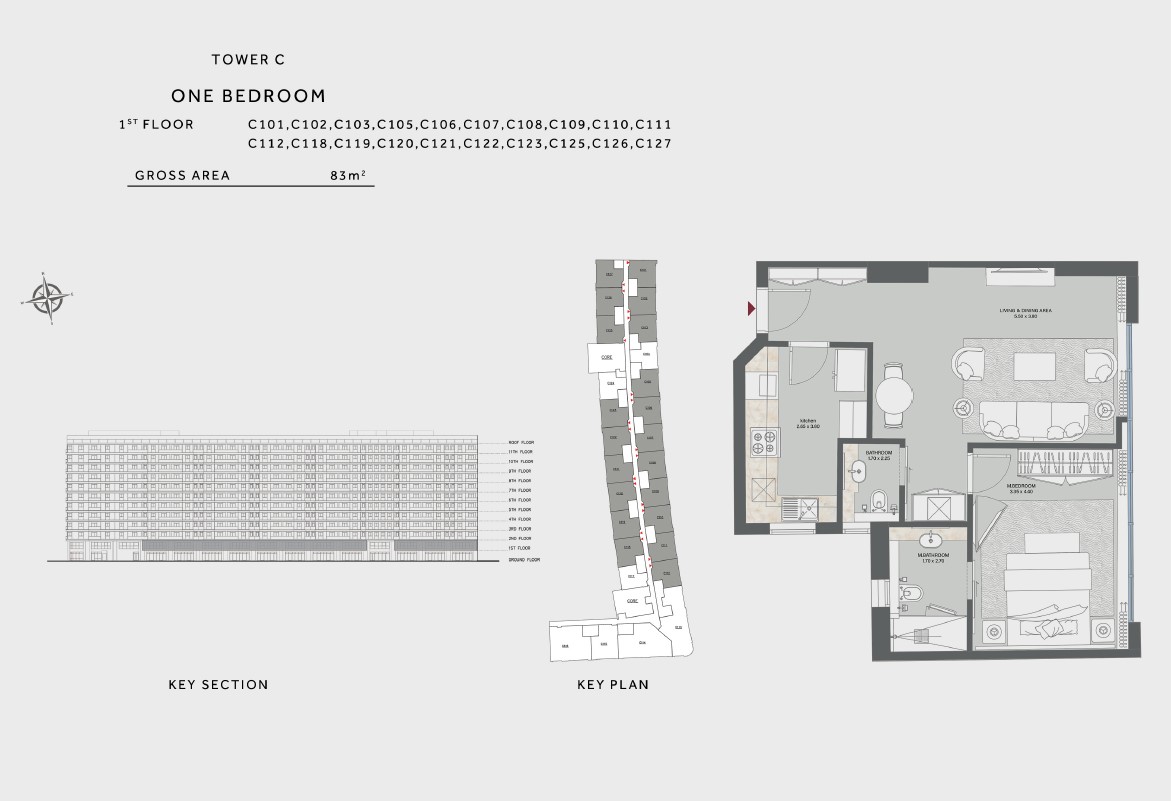 Floor plan for apartment at Marriott Residences Heliopolis