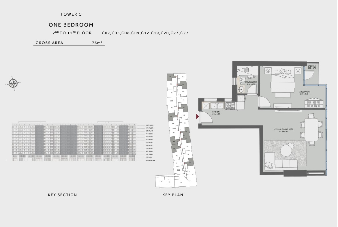 Floor plan for apartment at Marriott Residences Heliopolis