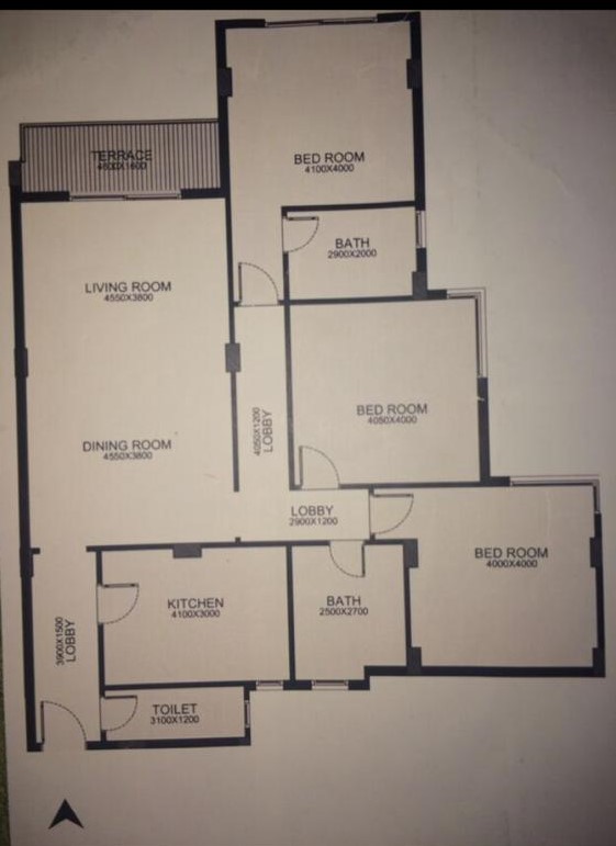 Floor plan for apartment at Galleria Residence