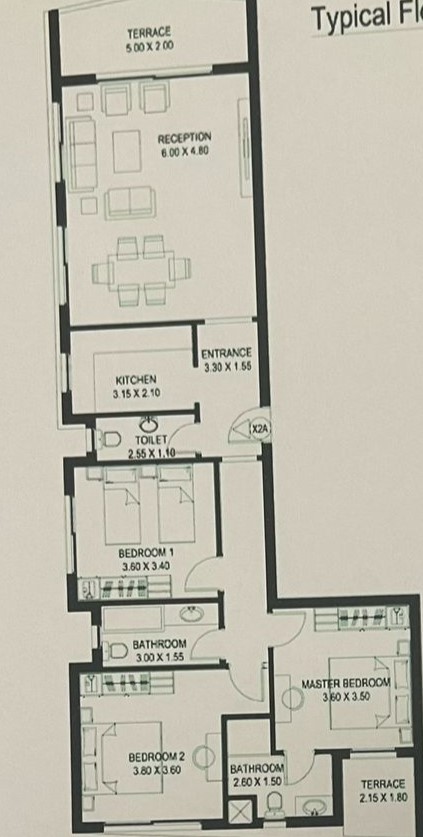 Floor plan for apartment at Taj City