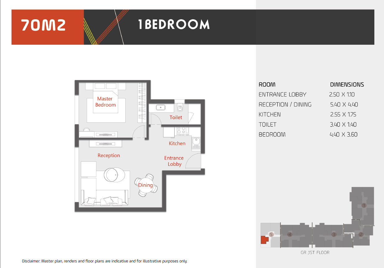 Floor plan for apartment at Al Karma Kay