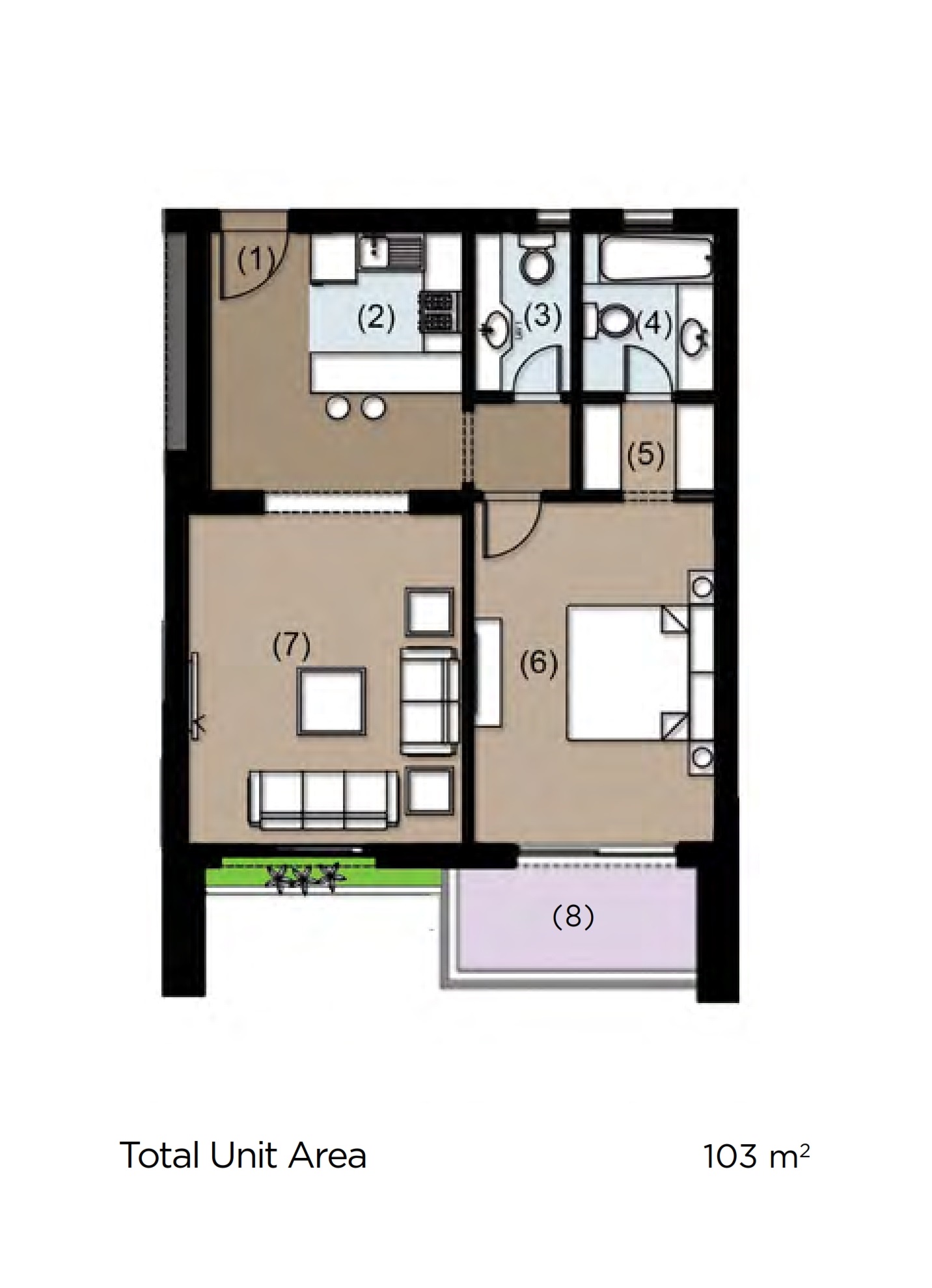 Floor plan for studio at New Giza