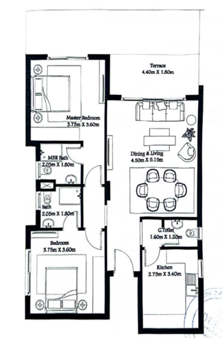 Floor plan for apartment at Hyde Park