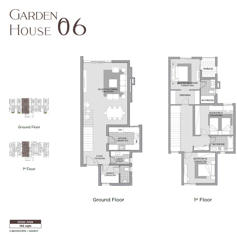 Floor plan for duplex at Karmell New Zayed