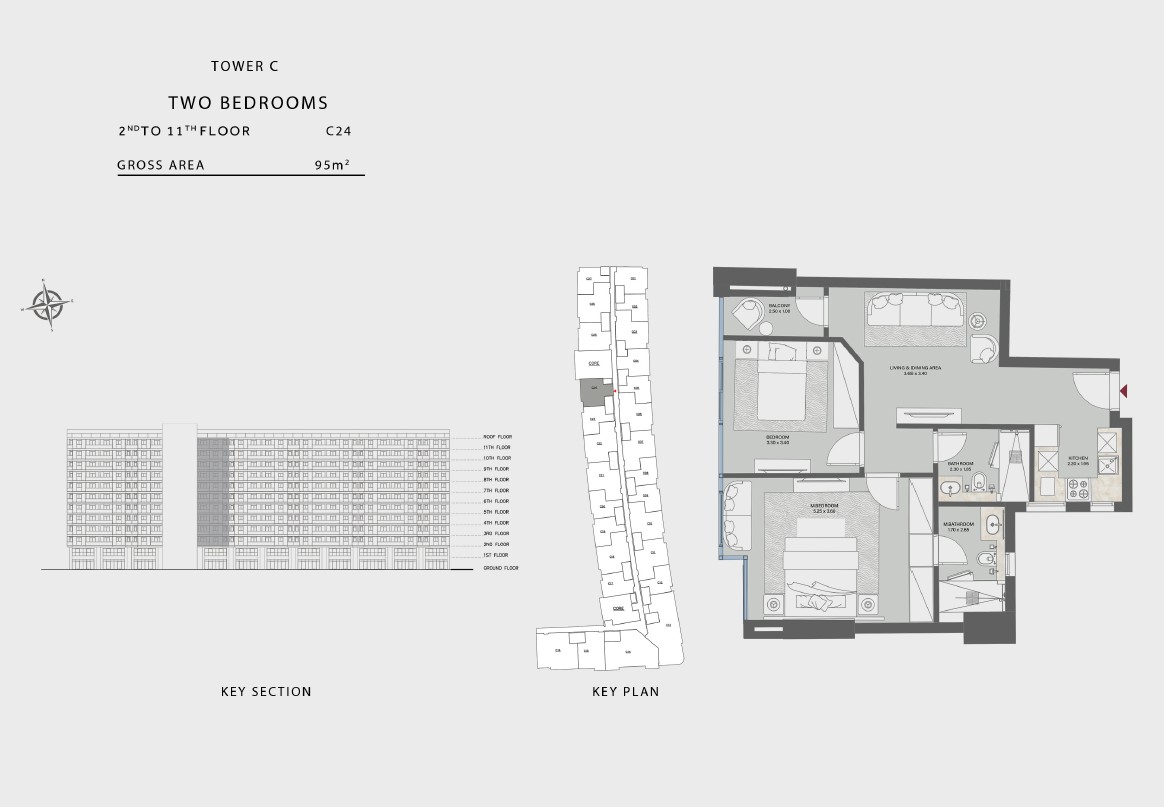 Floor plan for apartment at Marriott Residences Heliopolis