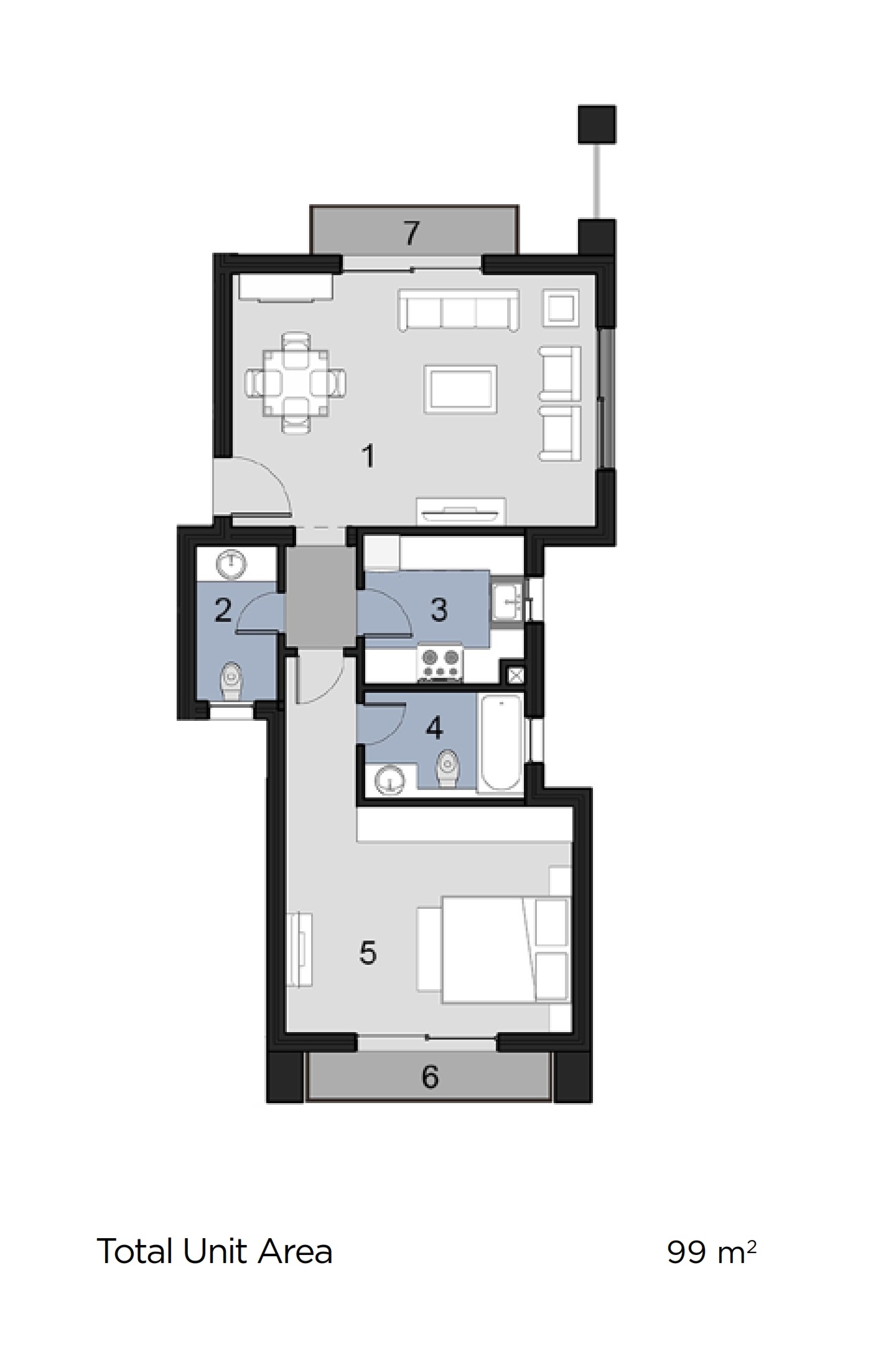 Floor plan for studio at New Giza