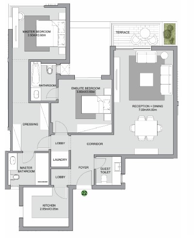 Floor plan for apartment at The Estates Residence