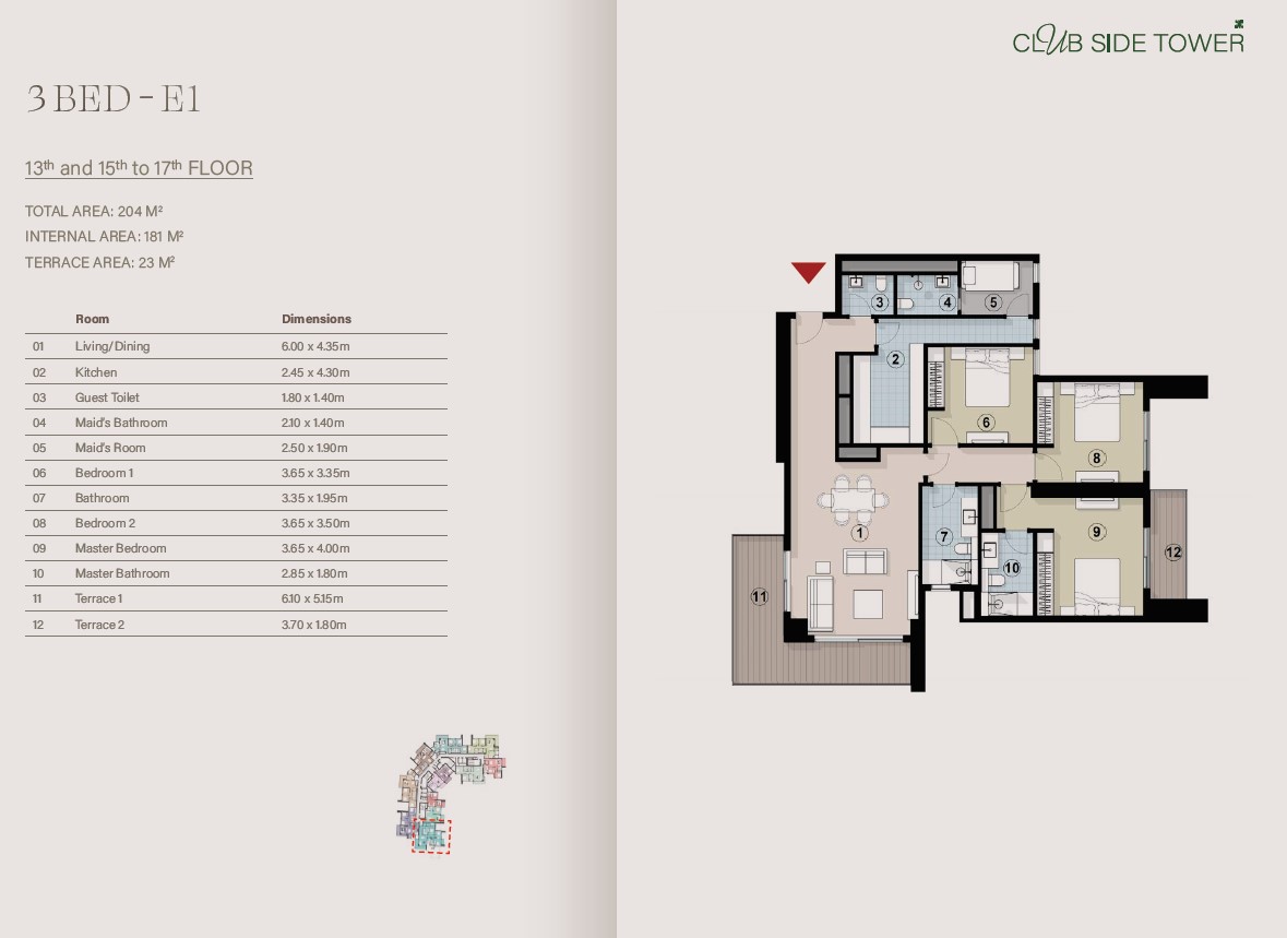 Floor plan for apartment at ZED East
