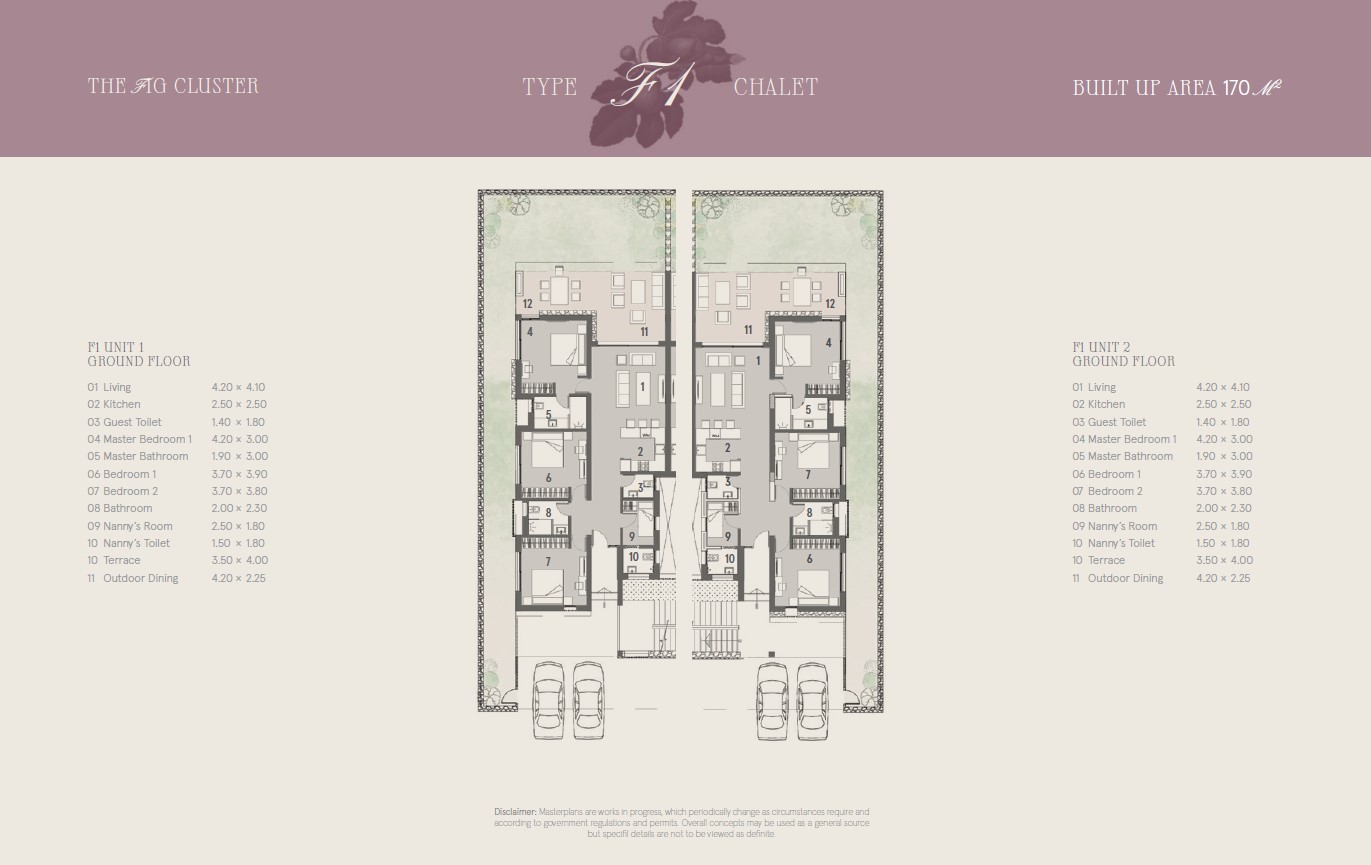 Floor plan for chalet at Marsa Baghush