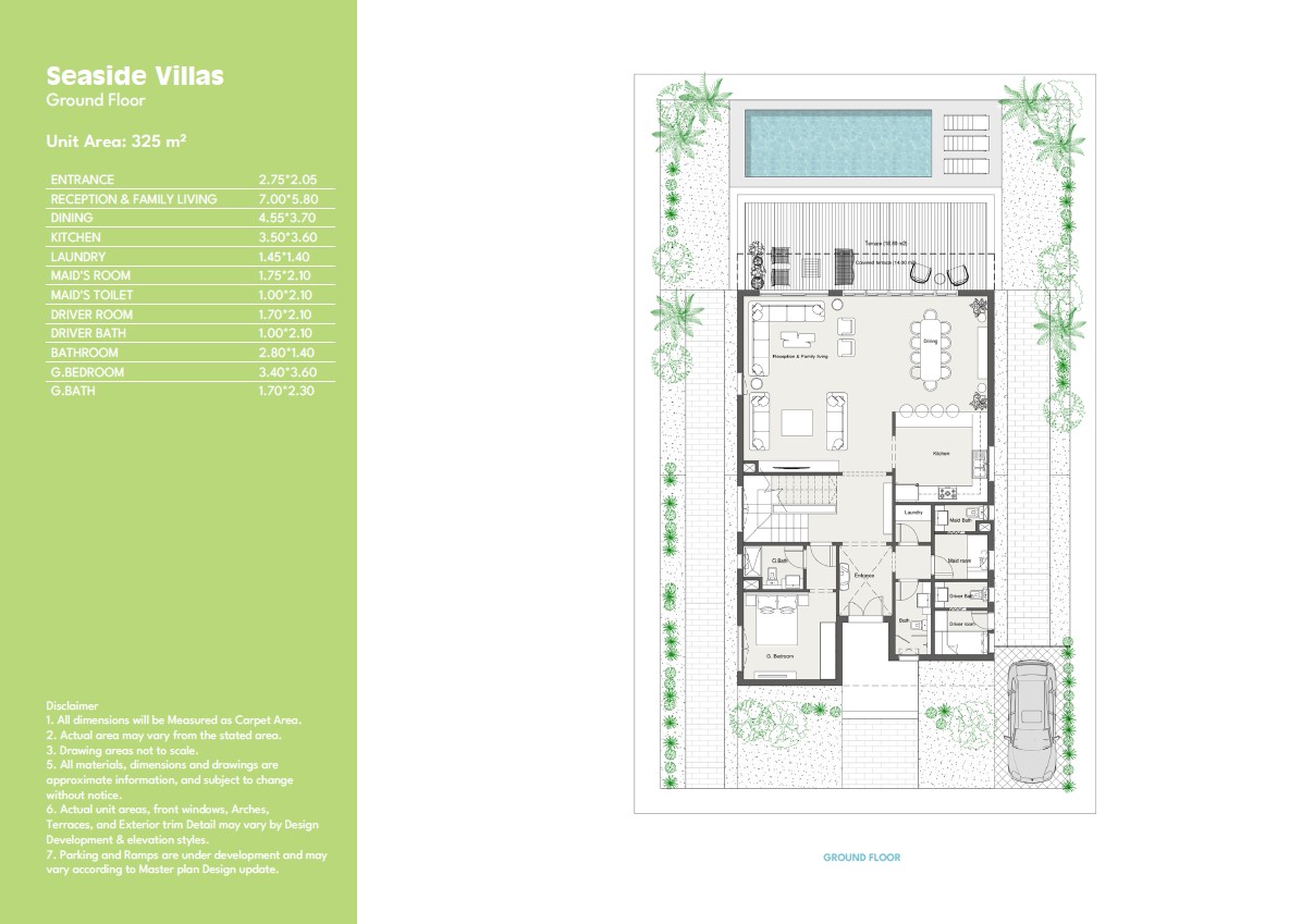 Floor plan for villa at Summer