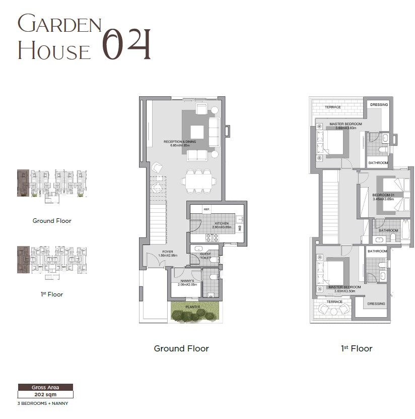 Floor plan for duplex at Karmell New Zayed