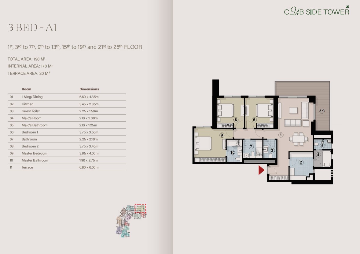 Floor plan for apartment at ZED East