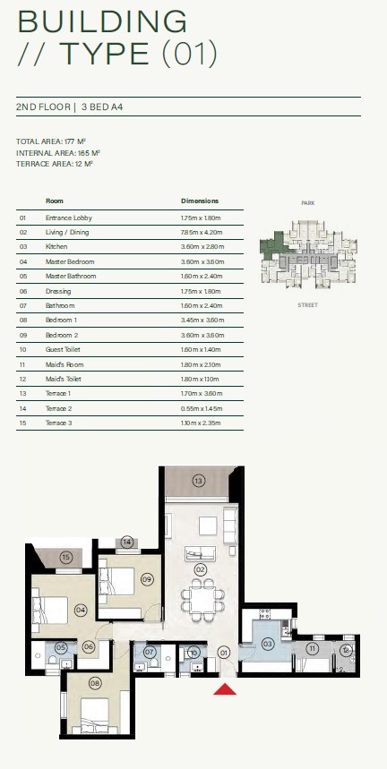 Floor plan for apartment at ZED East