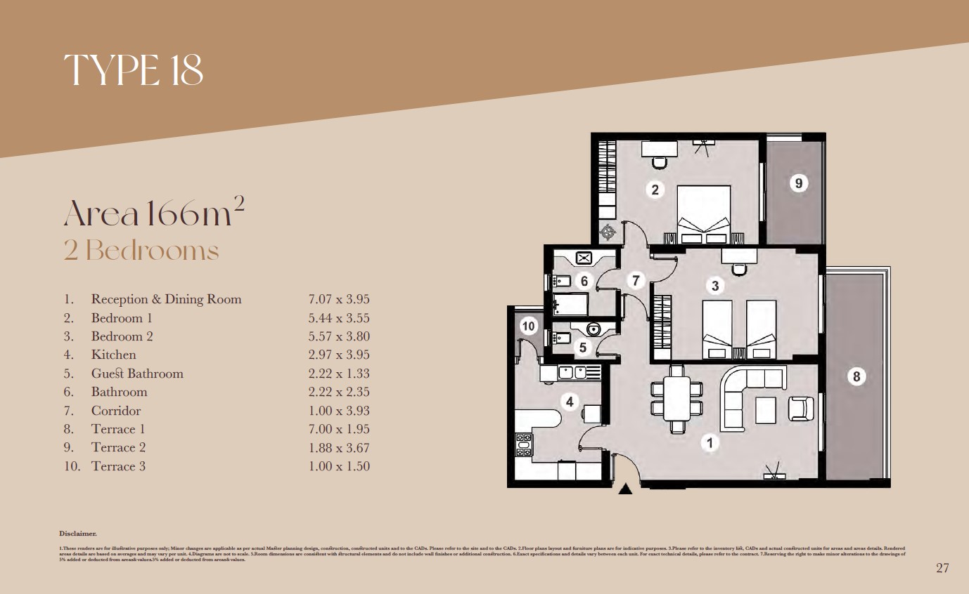 Floor plan for apartment at Downtown New Alamein