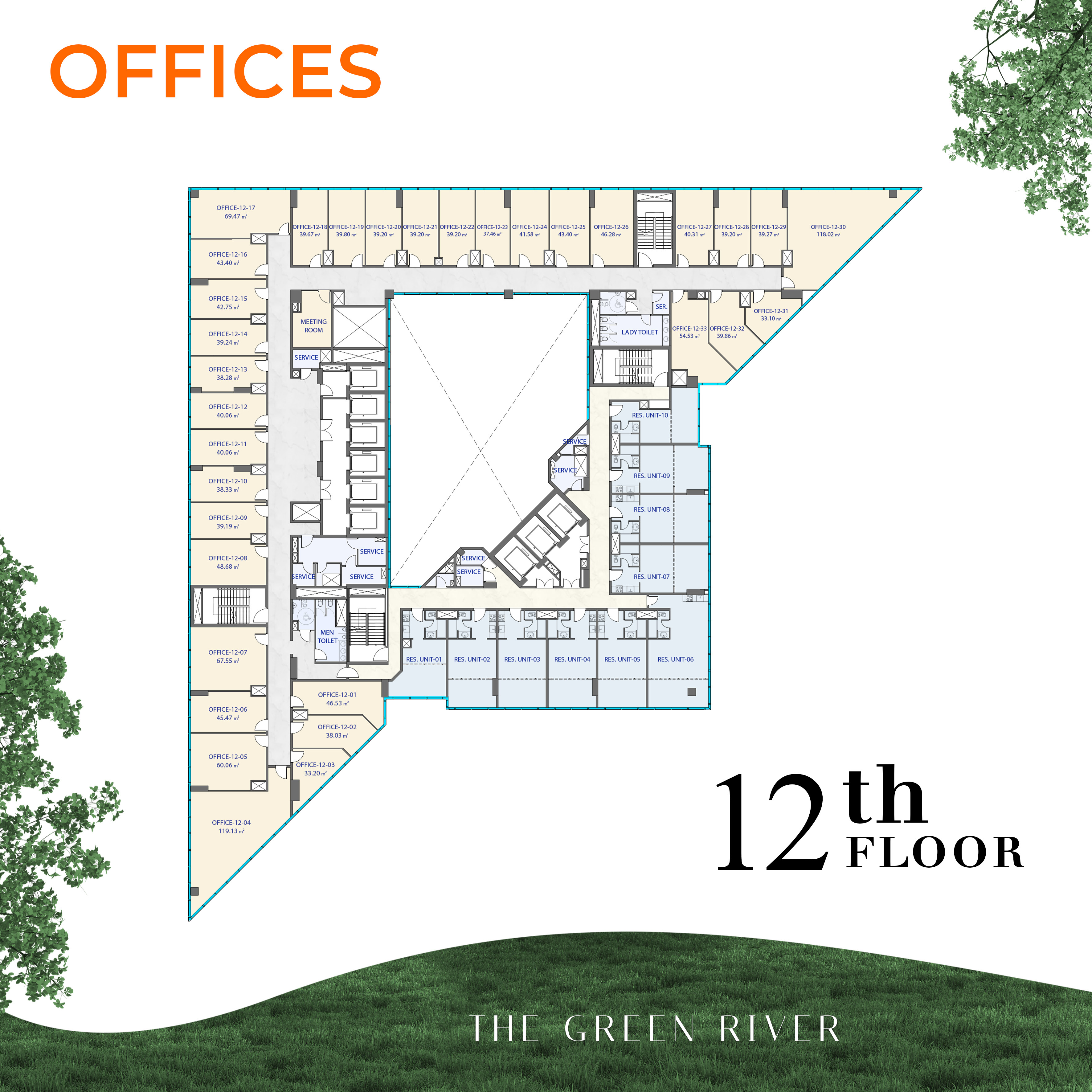 Floor plan for  at Modon Green River Tower