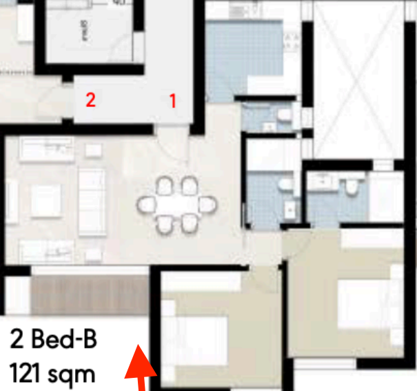 Floor plan for apartment at ZED East