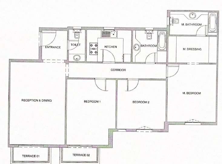 Floor plan for apartment at Aliva Mountain View Mostakbal City
