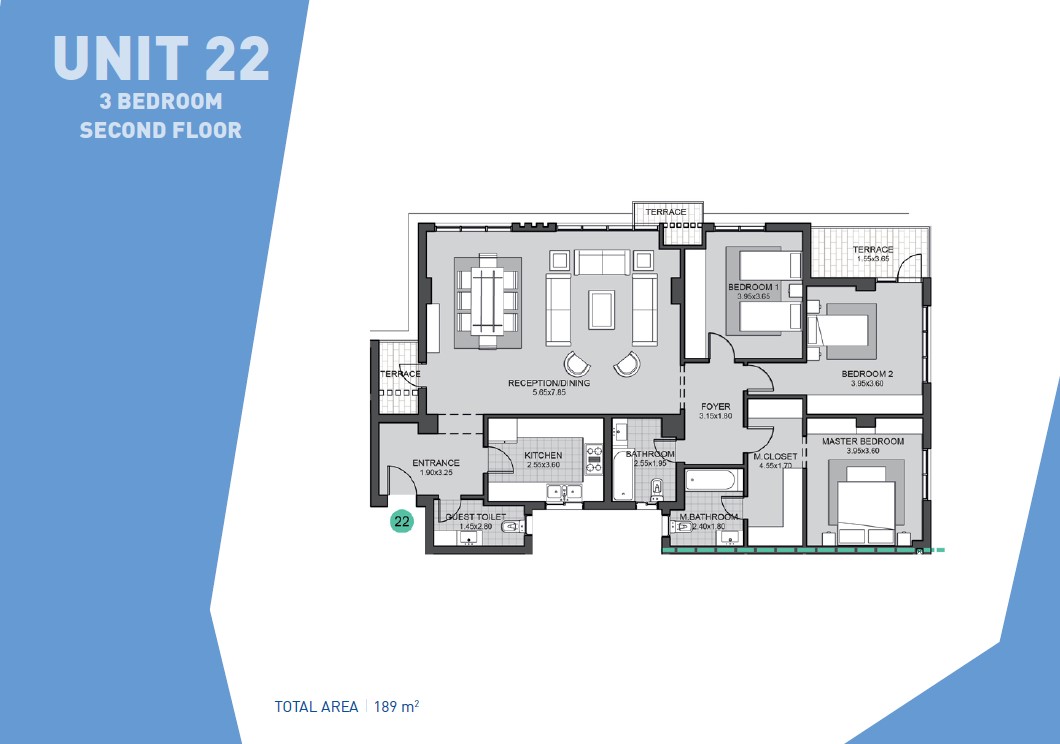 Floor plan for apartment at Sky Condos