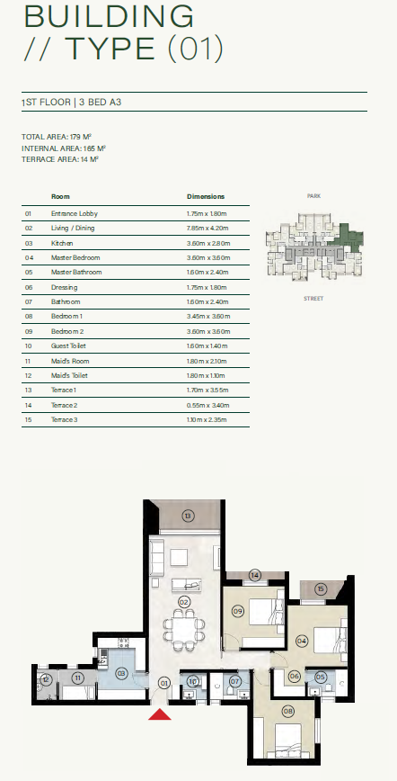Floor plan for apartment at ZED East