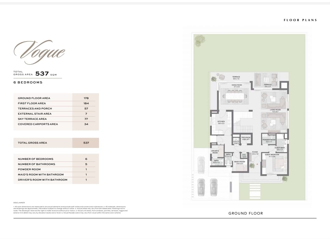 Floor plan for villa at Soul