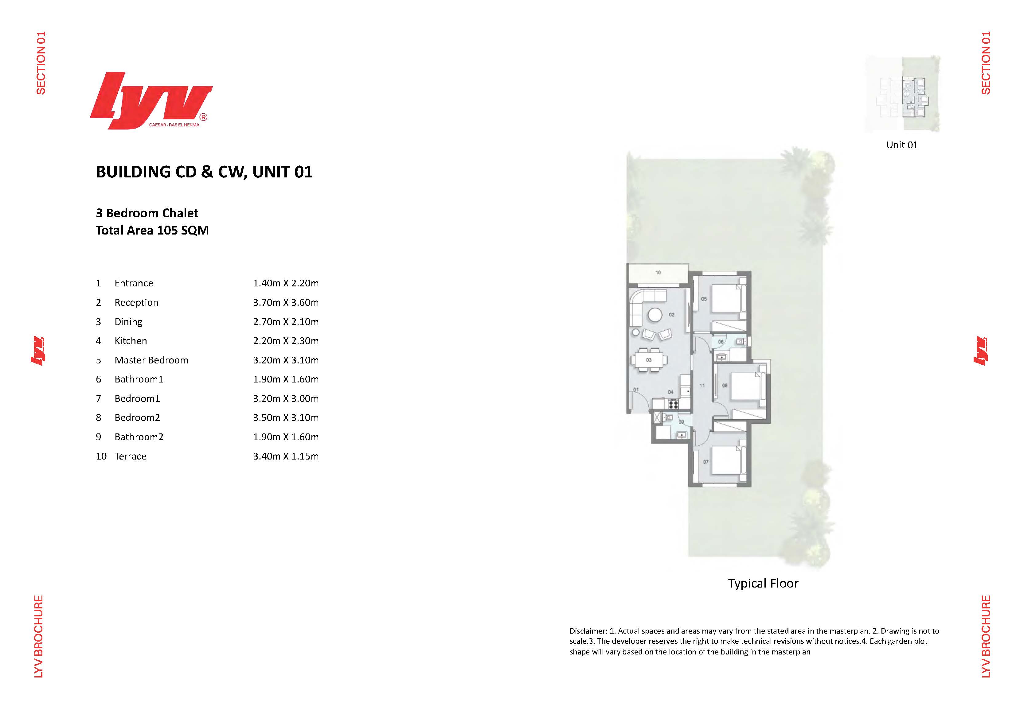 Floor plan for chalet at Lyv Caesar - Ras El Hekma