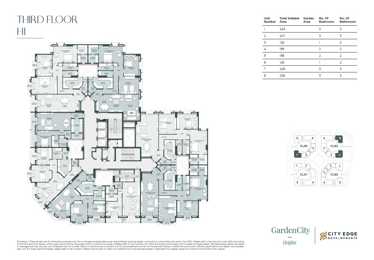 Floor plan for apartment at New Garden City