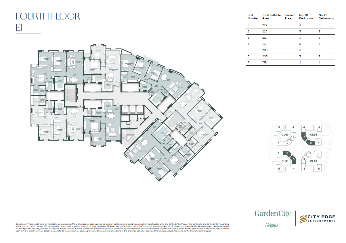 Floor plan for apartment at New Garden City