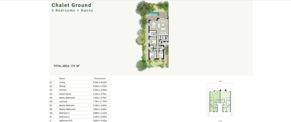 Floor plan for chalet at ZED East