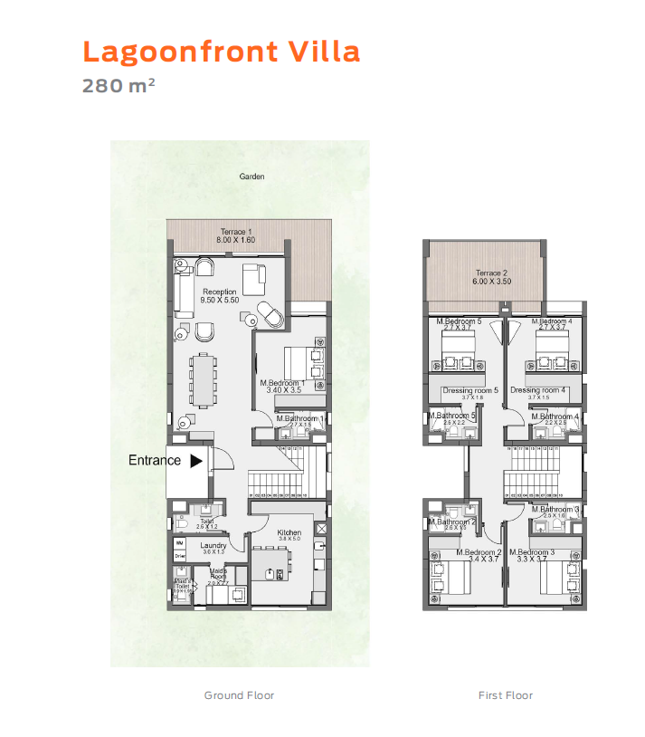 Floor plan for villa at D-Bay