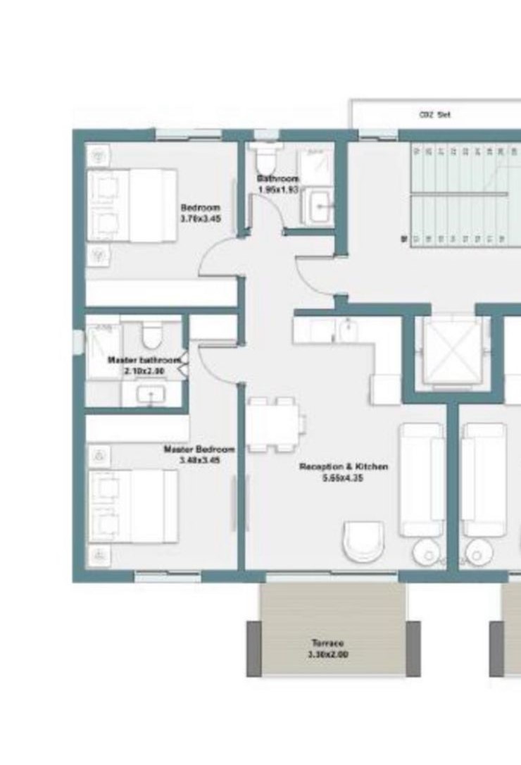 Floor plan for chalet at Fouka Bay