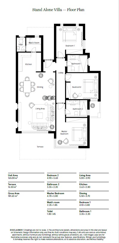 Floor plan for villa at Blanca