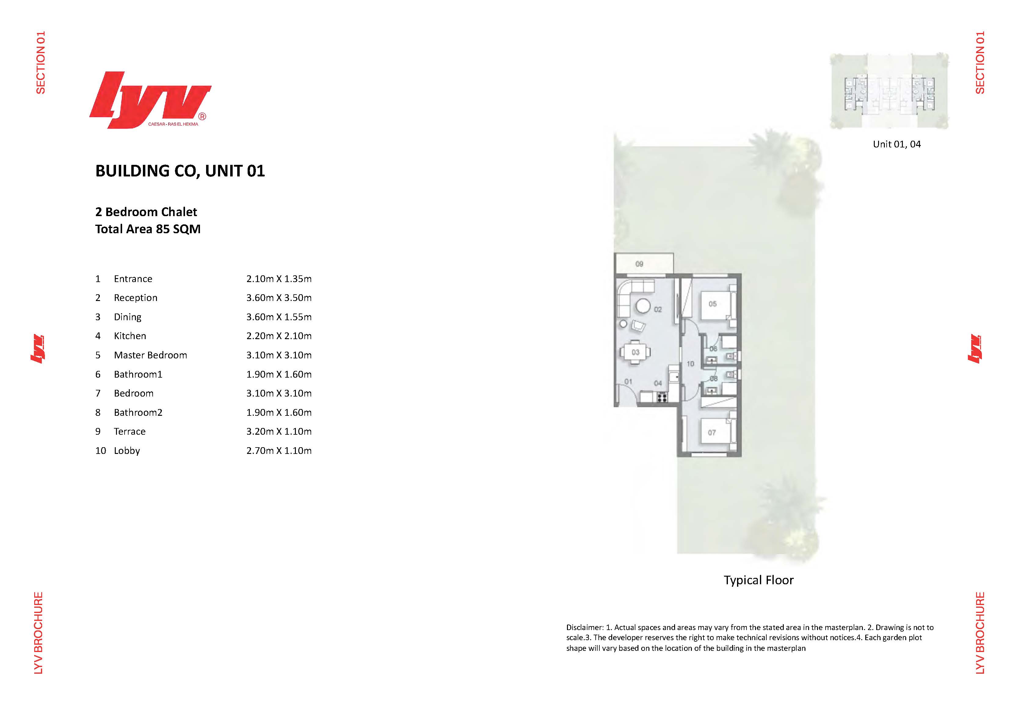 Floor plan for chalet at Lyv Caesar - Ras El Hekma
