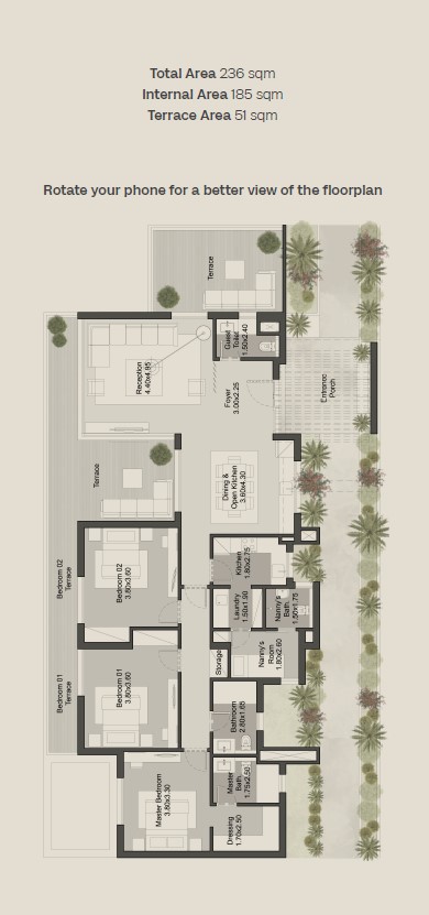 Floor plan for penthouse at Hills of One