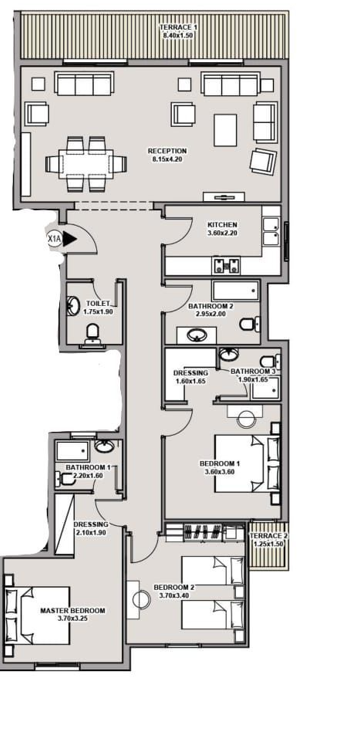 Floor plan for apartment at Taj City