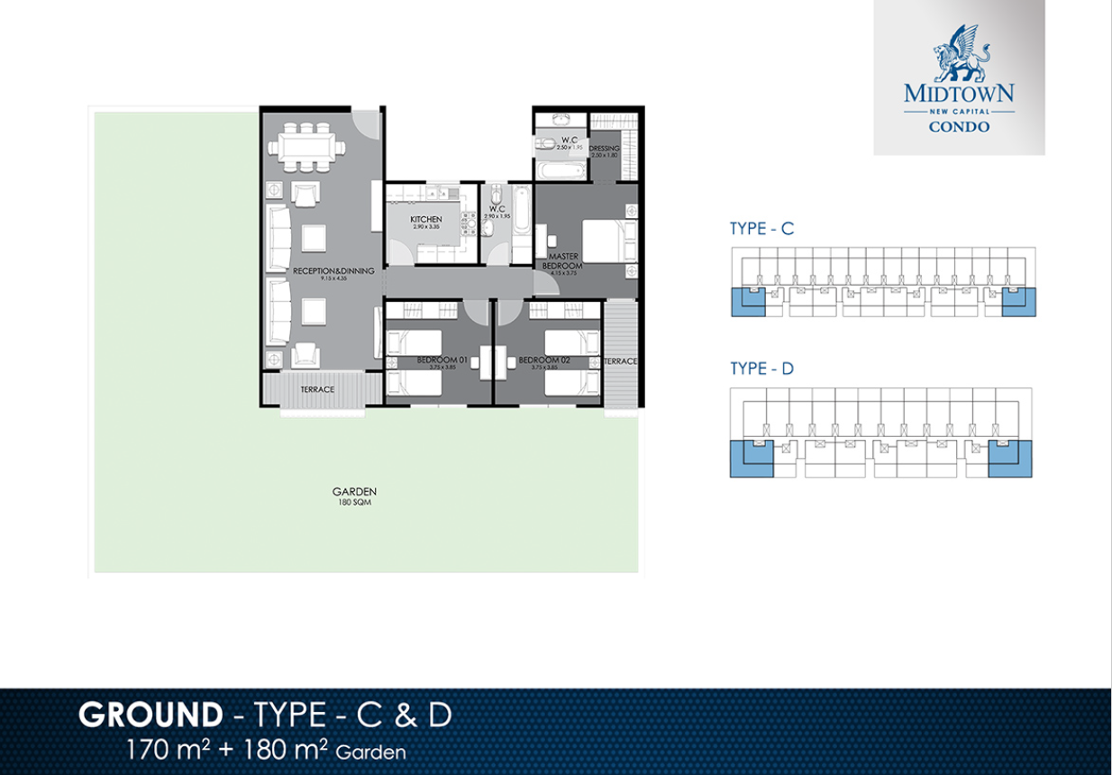 Floor plan for apartment at Midtown condo