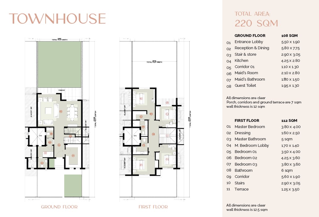 Floor plan for townhouse at Village West