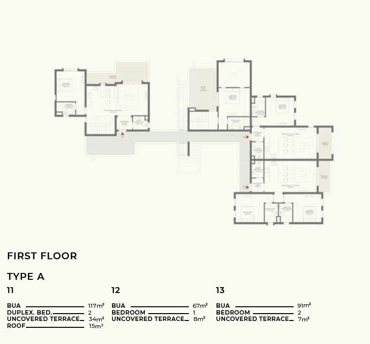 Floor plan for duplex at DUA