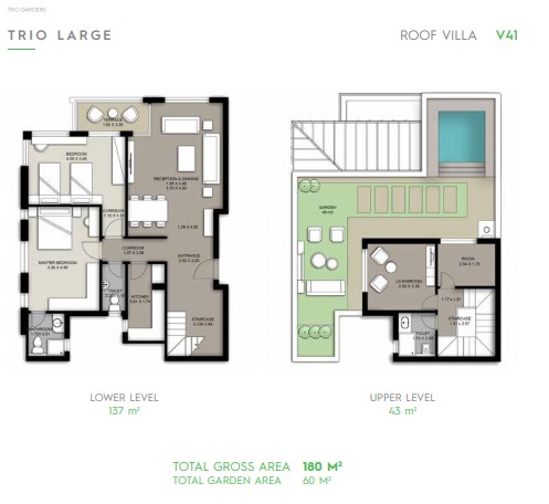 Floor plan for villa at Trio