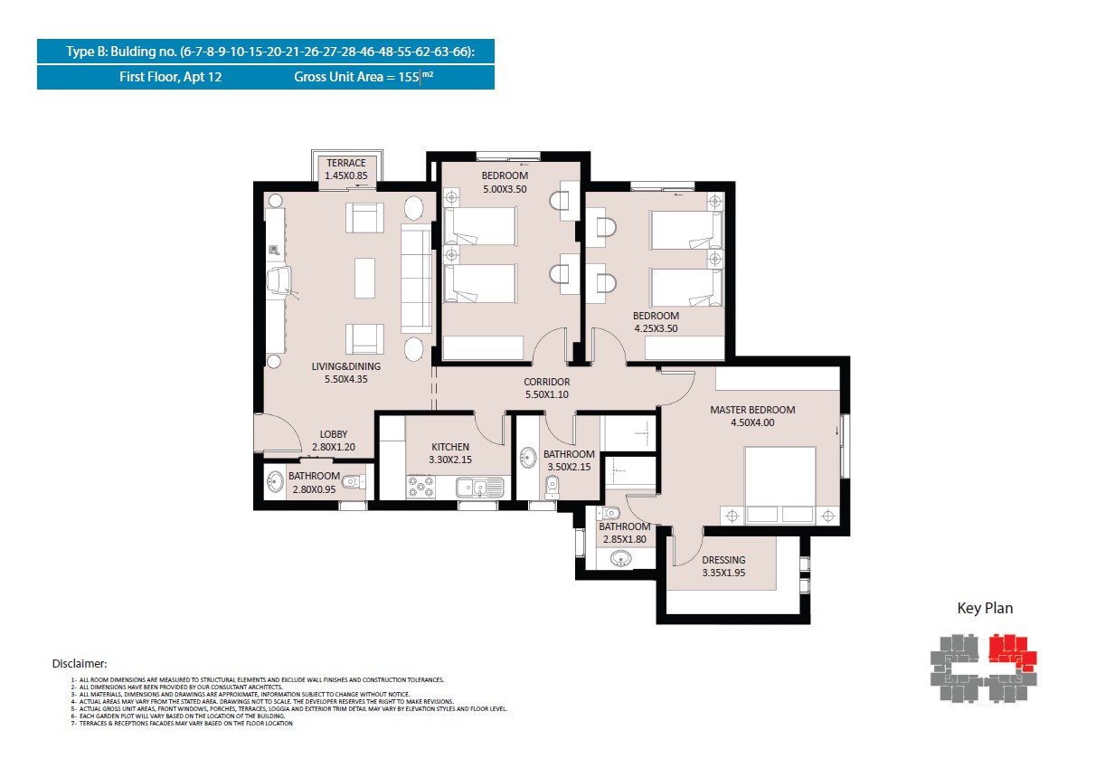Floor plan for apartment at El Fustat