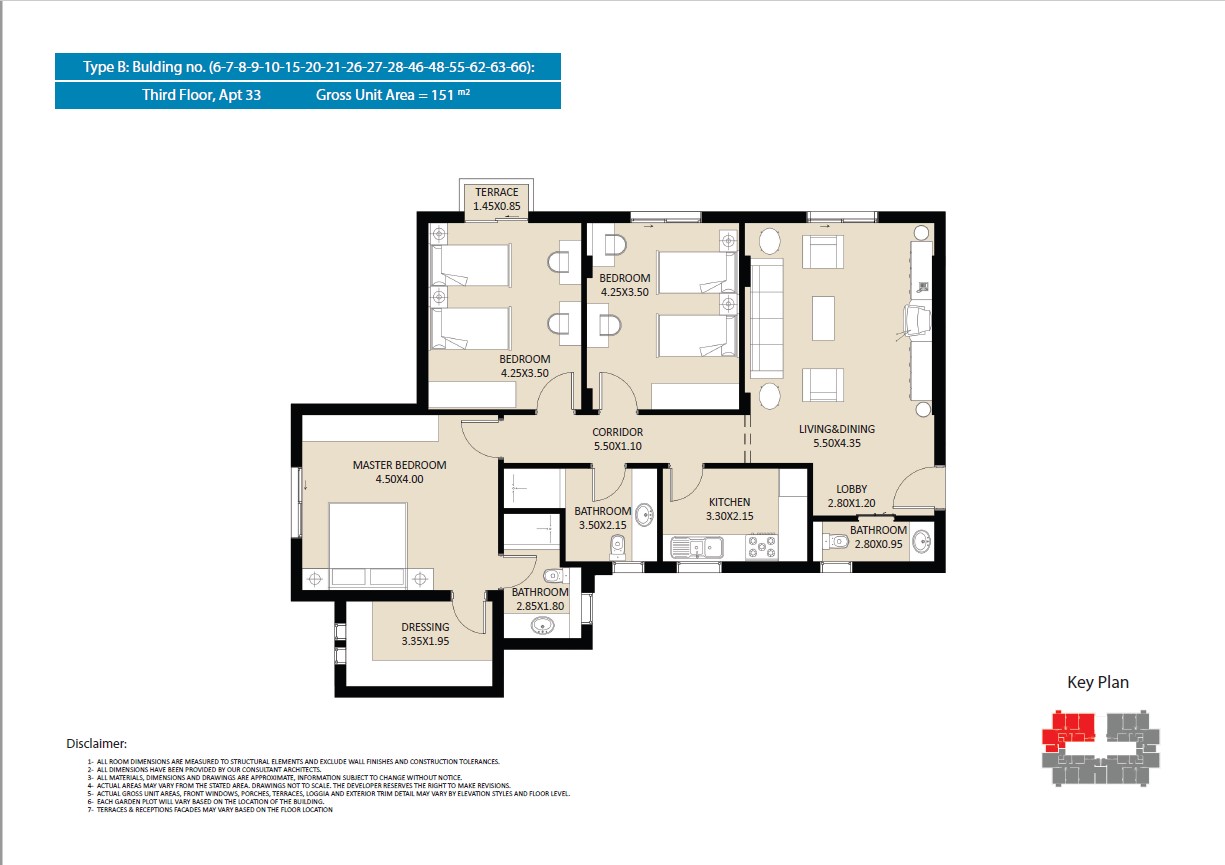 Floor plan for apartment at El Fustat