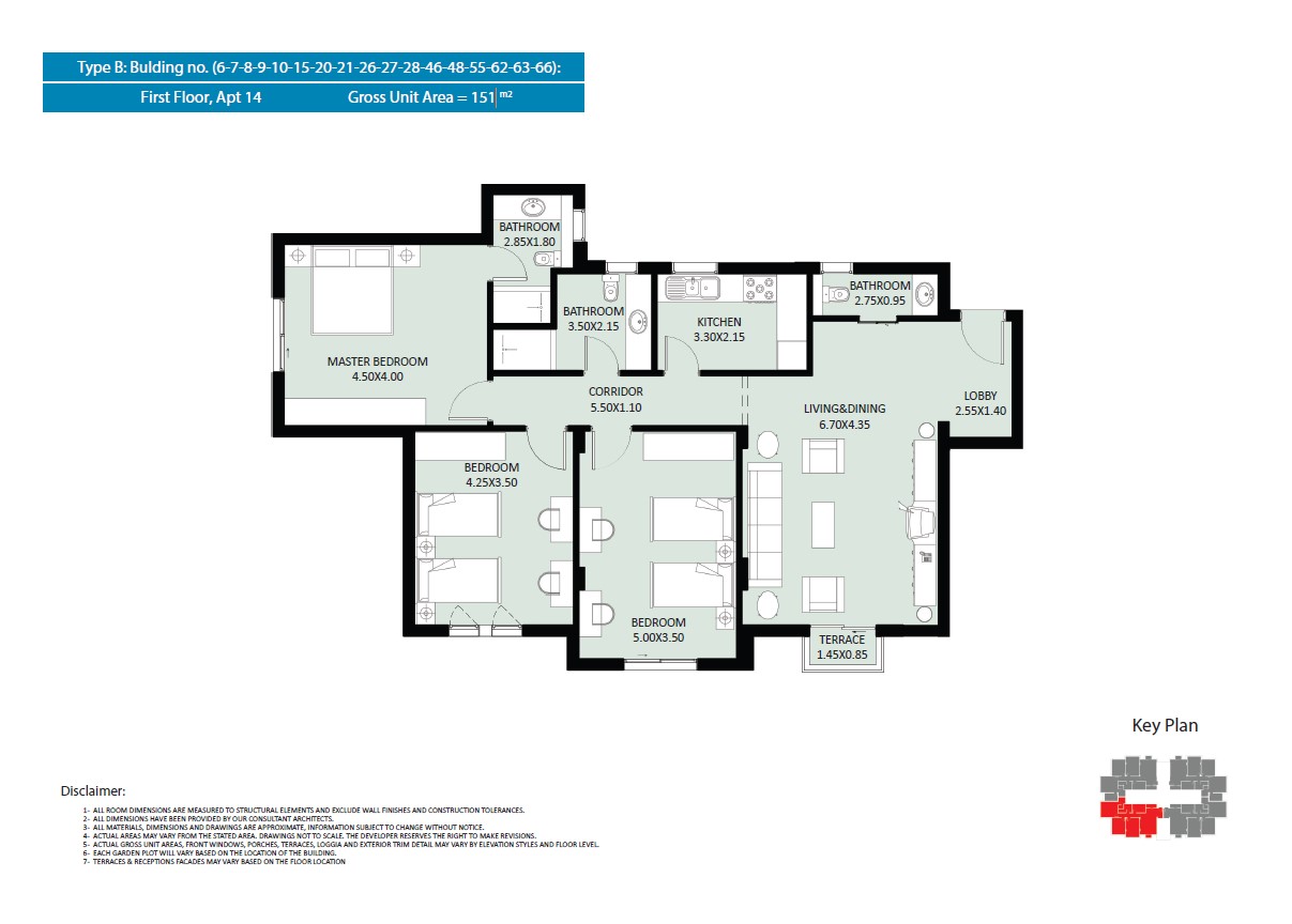 Floor plan for apartment at El Fustat