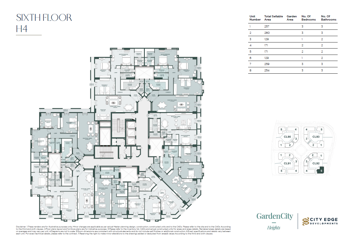 Floor plan for apartment at New Garden City