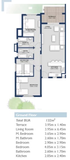 Floor plan for chalet at Mountain View Ras El Hekma