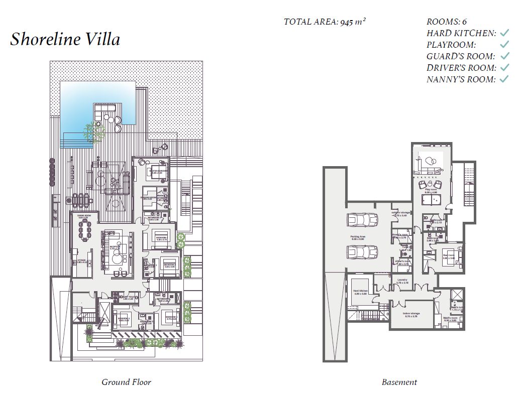 Floor plan for villa at Zoya Ghazala Bay